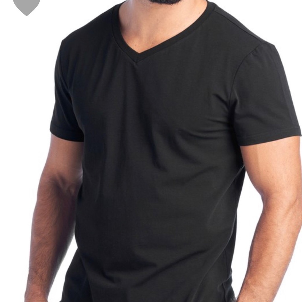 Color Story Short Sleeve V-Neck Basic Tee - Picture 2 of 3